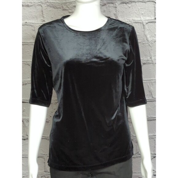 Vintage Jessica Holbrook Size S Set of 2 Stretch Velvet Half Sleeve Tops - Picture 4 of 11